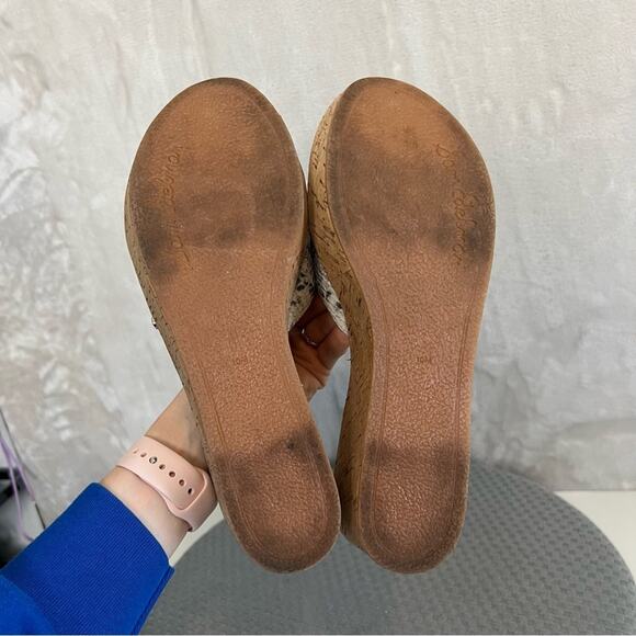 Sam Edelman Sandals Womens 10 Reid Cork Wedge Heel Slide Shoes Slip On Boho - Picture 12 of 15
